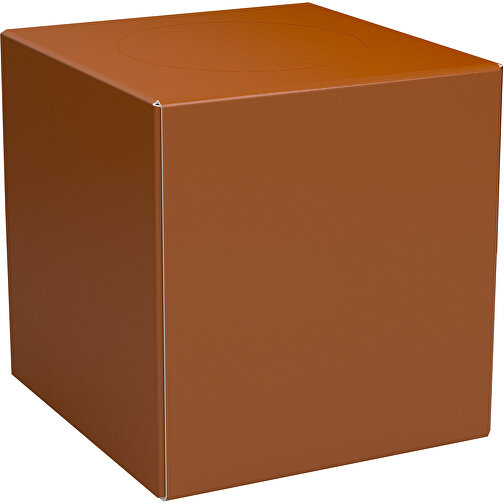 Taschentücher-Box 'Real Cube 100' , braun, Karton Simcote, GC2 300g/m2 0,55 micron, 11,50cm x 11,50cm x 11,50cm (Länge x Höhe x Breite), Bild 1