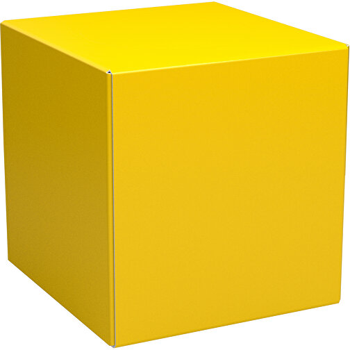 Taschentücher-Box 'Real Cube 100' , goldgelb, Karton Simcote, GC2 300g/m2 0,55 micron, 11,50cm x 11,50cm x 11,50cm (Länge x Höhe x Breite), Bild 1