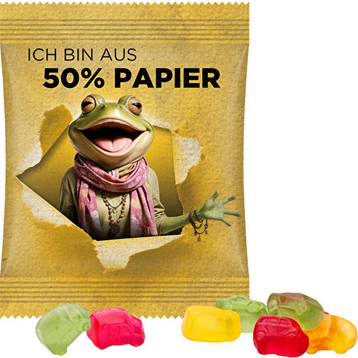 Minitüte 10g, Fruchtgummi Standardformen , Trolli, Papierfolie, 8,40cm x 7,00cm (Höhe x Breite), Bild 1