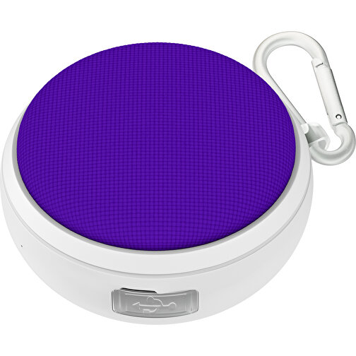 Wasserdichter Bluetooth Outdoor-Lautsprecher Splashtune , violet / weiß, gummiertes Kunststoff, 10,00cm x 4,40cm x 9,50cm (Länge x Höhe x Breite), Bild 1