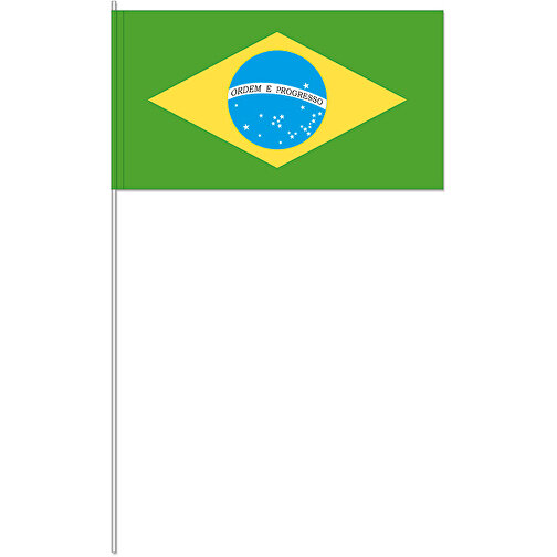 Dekofahne 'Brasilien' , Offsetpapier 80g/qm, 12,00cm x 40,00cm x 24,00cm (Länge x Höhe x Breite), Bild 1