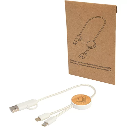 Câble 5 en 1 Chechia en plastique recyclé de 30 cm pour la synchronisation des données et la cha, Image 2
