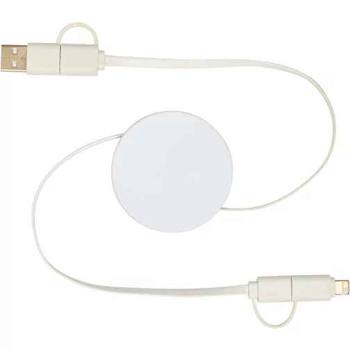 Câble rétractable 5 en 1 Citala en plastique recyclé de 90 cm pour la synchronisation des donné, Image 5
