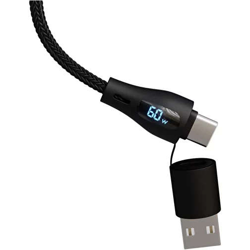 SCX.design C51 60W Câble de recharge rapide 5 en 1 en rPET avec affichage, Image 4