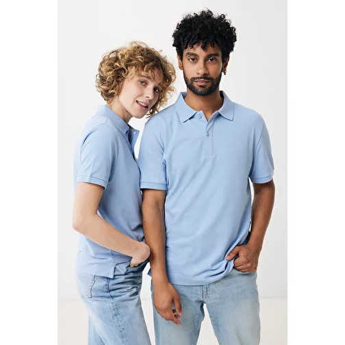 Polo Iqoniq Yosemite in piqué di cotone riciclato, blu cielo, Immagine 5