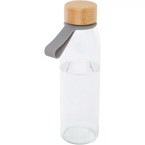 Bouteille en verre Porto 500 ml avec poignée en silicone et couvercle en bambou, Image 1