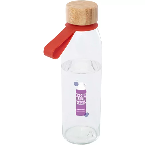 Bouteille en verre Porto 500 ml avec poignée en silicone et couvercle en bambou, Image 2
