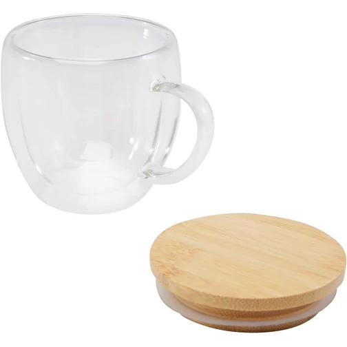 Lenora Gobelet en verre 250 ml avec couvercle en bambou, Image 5
