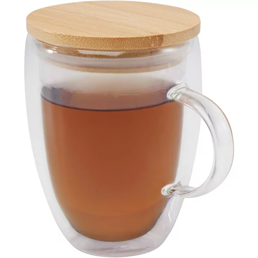 Leona Gobelet en verre 350 ml avec couvercle en bambou, Image 1