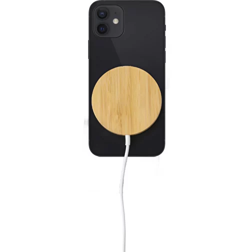 Caricabatterie wireless in bamboo e TPE Riaz, Immagine 4