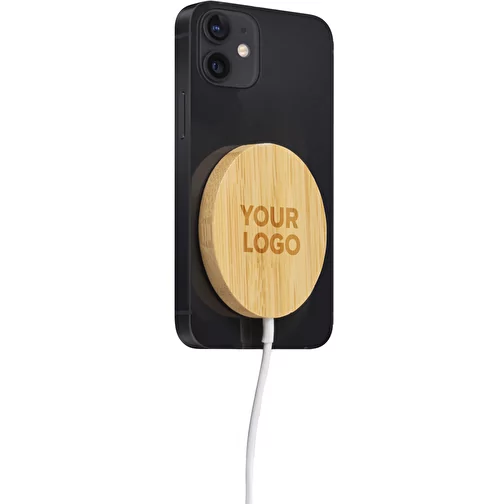 Caricabatterie wireless in bamboo e TPE Riaz, Immagine 6