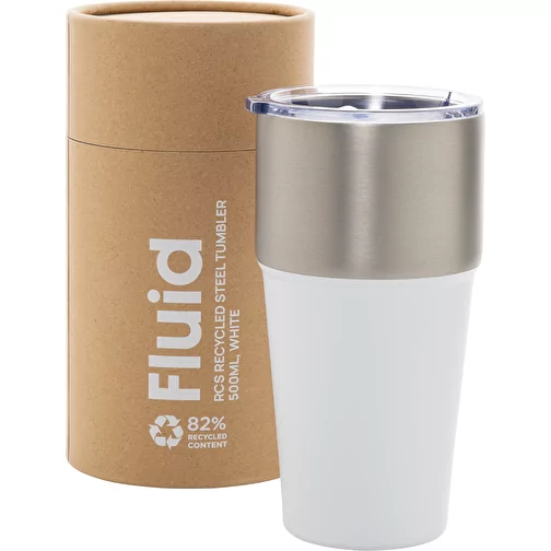 Gobelet Fluid en acier recyclé certifié RCS, 500ml, blanc, Image 11