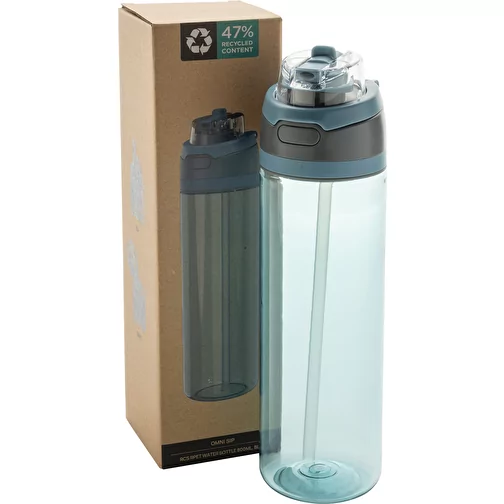 Bouteille d\'eau Omni Sip 800ml en RCS RPET, bleu, Image 12