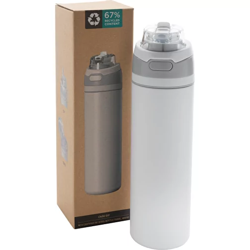 Bouteille refermable Omni Sip en RCS-reSteel, 700ml, blanc, Image 12