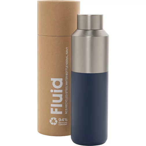 Bouteille Fluid en acier recyclé certifié RCS, 600ml, bleu marine, Image 10