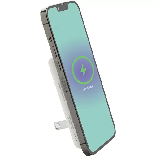 Banque d\'énergie magnétique en bambou Zen 5000mAh 5W en plastique RCS r, blanc, Image 5
