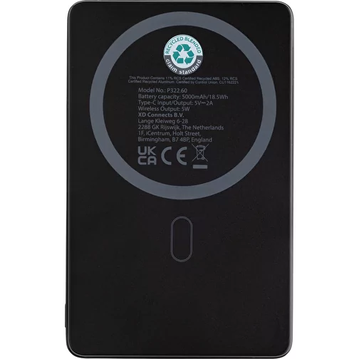 Orion 5.000mAh 5W powerbank magnétique en RCS rec. alu, noir, Image 3