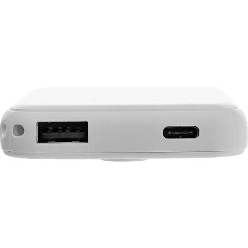 Stellar 5.000mAh 5W powerbank magnétique en RCS rec. ABS, blanc, Image 2
