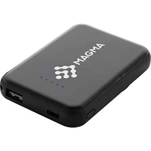 Stellar 5.000mAh 5W powerbank magnétique en RCS rec. ABS, noir, Image 8