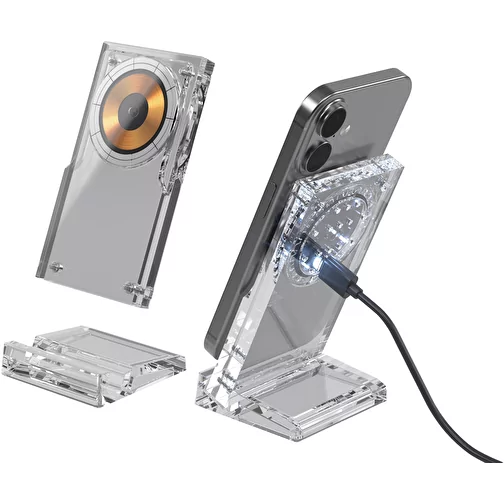 Socle de chargement magnétique sans fil Magcharge 15W, transparent, Image 4