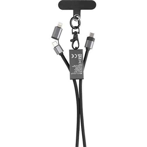 Câble de recharge Terra 60Wdual en PET recyclé RCS avec lanyard, gris, Image 3