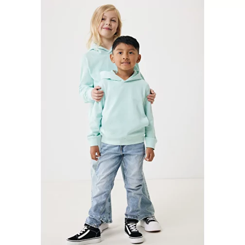 Iqoniq Yengo KidsHoodie avec poches latérales en coton rec., crushed mint, Image 7