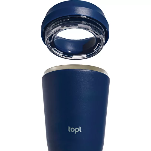 Gobelet Topl en acier rec. avec couvercle 360 degrés 236ml, bleu marine, Image 4
