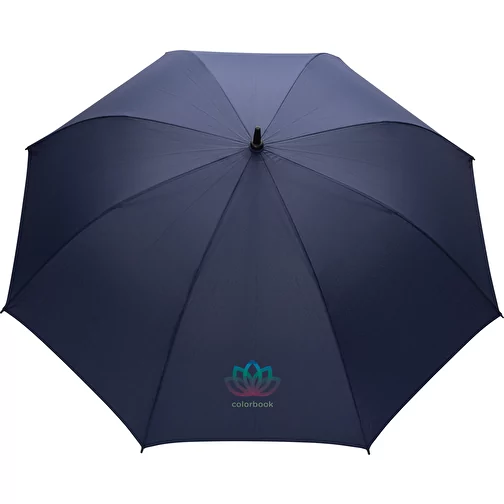 Tony AwareT RPET 30' Parapluie avec auto. Ouverture & poignée acacia, bleu marine, Image 6