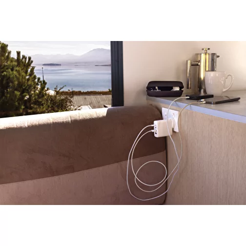 TravelCharge Pro Chargeur de voyage avec USB-C en RCS rec. ABS, blanc, Image 9