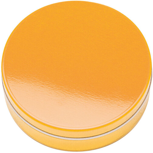 XS-Prägedose , Pulmoll, orange-glänzend, 5,00cm x 1,60cm (Länge x Breite), Bild 1