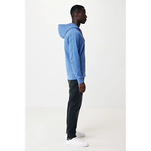 Iqoniq Abisko sweat à capuche zippé en coton recyclé, heather blue, Image 11