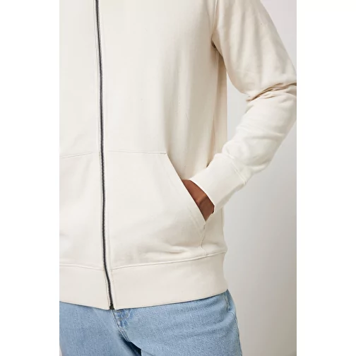Iqoniq Abisko sweat à capuche zippé en coton recyclé, natural raw, Image 15