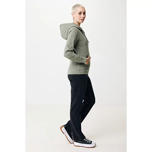 Iqoniq Abisko sweat à capuche zippé en coton recyclé, heather green, Image 7
