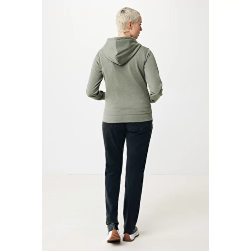 Iqoniq Abisko sweat à capuche zippé en coton recyclé, heather green, Image 8