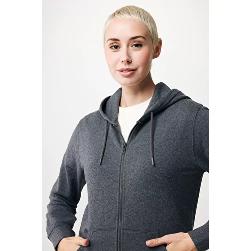 Sweat à capuche zippé Iqoniq Abisko en coton recyclé, heather anthracite, Image 15