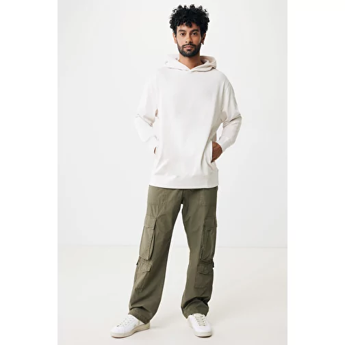 Iqoniq Yengo Hoodie avec poches latérales en rec. coton, ivory white, Image 16