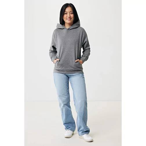 Iqoniq Yengo Hoodie avec poches latérales en rec. coton, light heather anthracite, Image 4
