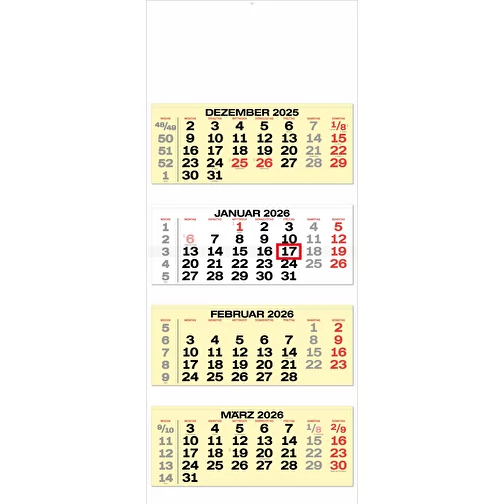 calendrier 4 mois 'Oviedo' allemand jaune, Image 1