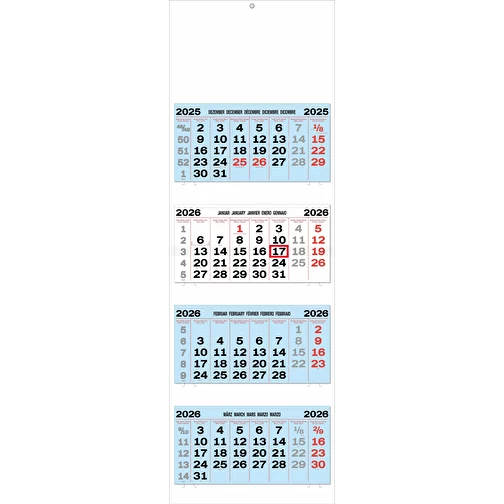 calendrier 4 mois 'Barcelona' 5 langues bleu clair, Image 1
