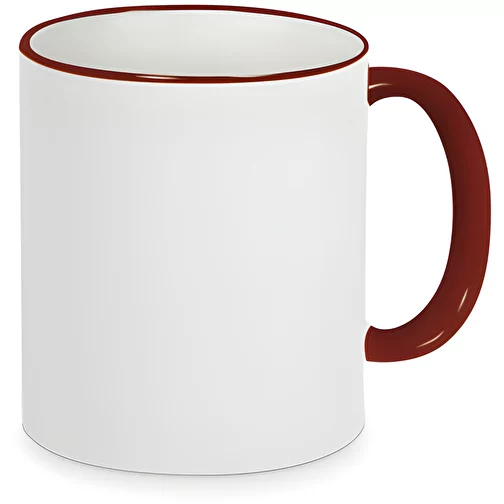 Forme 798 Tasse en céramique Sublimation blanche, bord et anse en couleur, Image 1