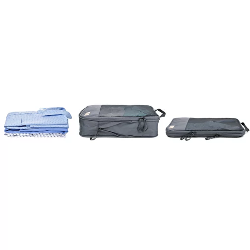 TROIKA Set de sacs de compression de voyage BLUE CYCLE PACKING CUBES, Image 5