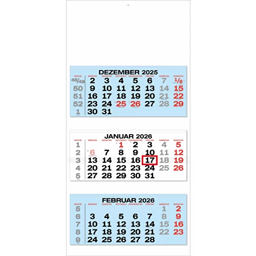 calendrier 3 mois 'Bergen' allemand bleu clair, Image 1