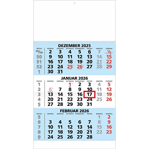 calendrier 3 mois 'Dresden' allemand bleu clair, Image 1