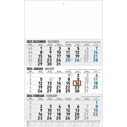 calendrier 3 mois 'Potsdam' gris/bleu, Image 1