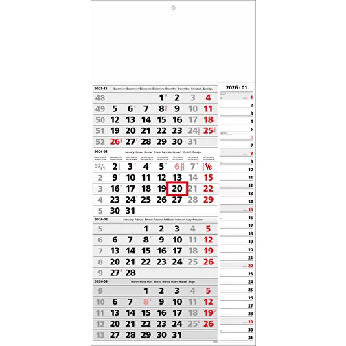 calendrier 4 mois combi 'Bologne, Image 1