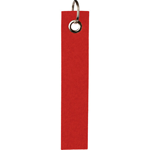 Polyesterfilz Schlüsselanhänger Schlaufe Rechteck , rot, Polyester, 14,00cm x 0,50cm x 3,50cm (Länge x Höhe x Breite), Bild 1