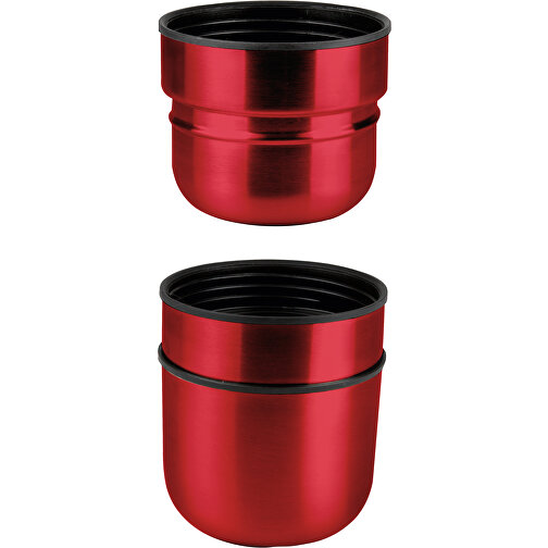 ROMINOX® Isolierkanne // Cup In Cup - Mit 2 Deckeln - Rot , rot, Edelstahl - farbig lackiert, Kunststoff, 8,00cm x 31,00cm x 8,00cm (Länge x Höhe x Breite), Bild 3