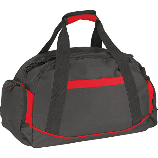 Sporttasche DOME , rot, schwarz, 600D Polyester, 60,00cm x 26,00cm x 36,00cm (Länge x Höhe x Breite), Bild 1