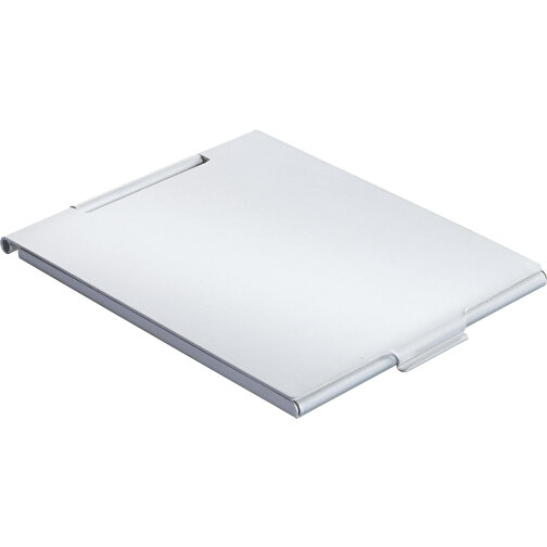 Taschenspiegel DONNA , silber, Aluminium / Glas, 6,00cm x 0,50cm x 7,00cm (Länge x Höhe x Breite), Bild 1