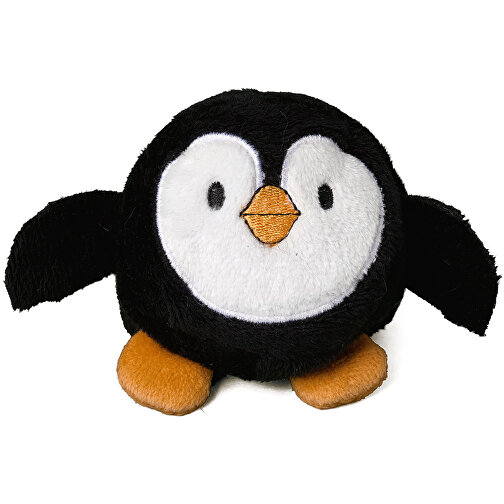 Pinguin , schwarz/weiß, Polyester, Mikrofaser, Polyesterfasern, PET-Pellets im Gewebebeutel, 6,00cm x 7,50cm x 12,00cm (Länge x Höhe x Breite), Bild 1